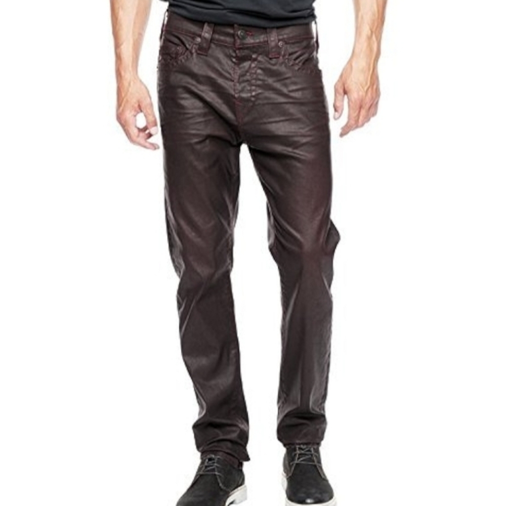 Sz30 True Religion Merlot Dark Brown/Red Dean Tapered Jeans